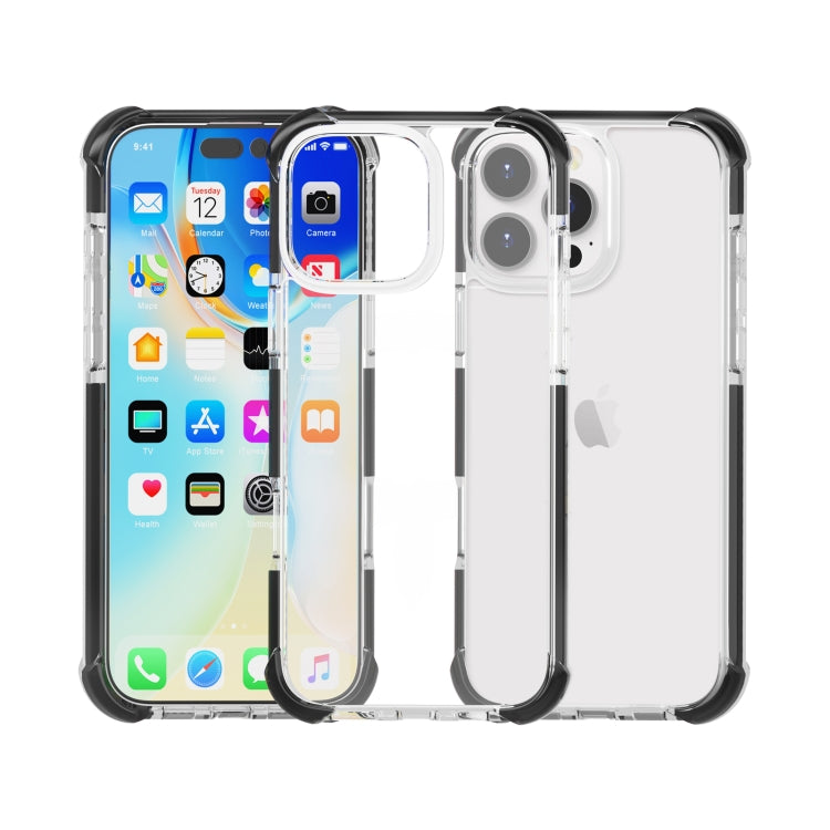 For iPhone 16 Pro Max Four-corner Shockproof TPU + Acrylic Phone Case(Black + Transparent) - iPhone 16 Pro Max Cases by buy2fix | Online Shopping UK | buy2fix