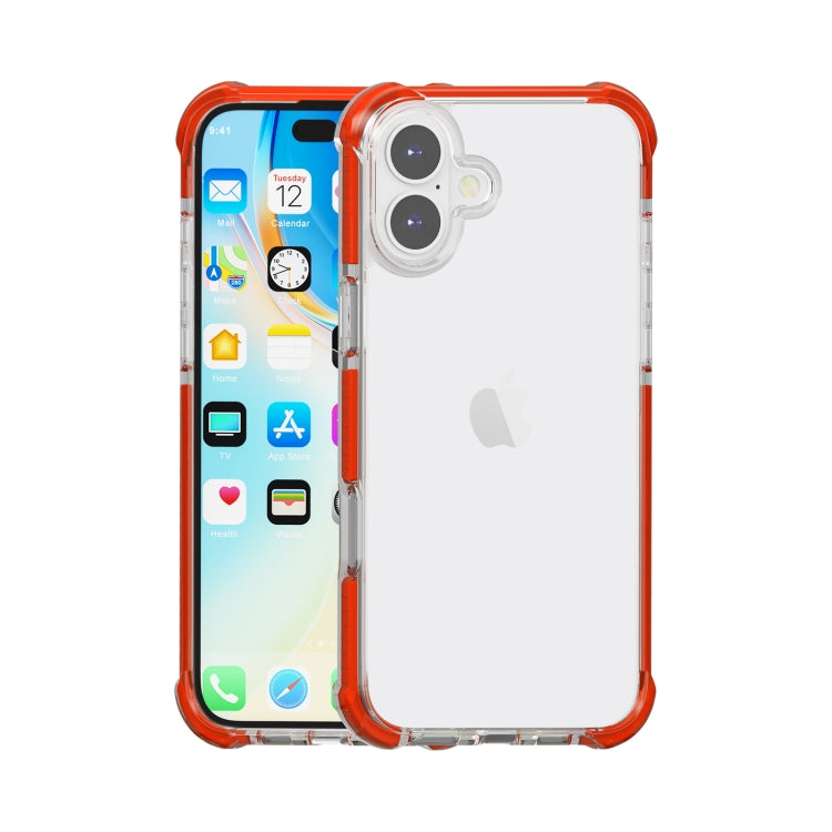 For iPhone 16 Four-corner Shockproof TPU + Acrylic Phone Case(Red) - iPhone 16 Cases by buy2fix | Online Shopping UK | buy2fix