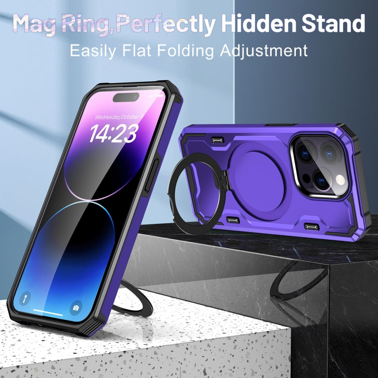 For iPhone 13 Pro Max Patronus MagSafe Magnetic Holder Phone Case(Purple) - iPhone 13 Pro Max Cases by buy2fix | Online Shopping UK | buy2fix