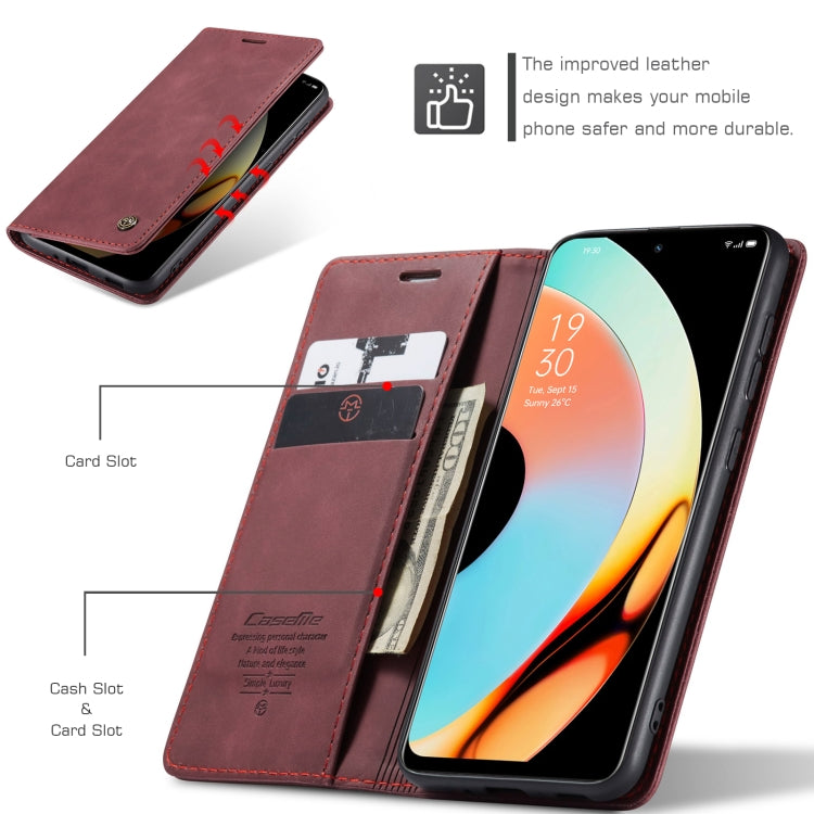 For Realme 10 Pro+ CaseMe 013 Multifunctional Horizontal Flip Leather Phone Case(Wine Red) - Realme Cases by CaseMe | Online Shopping UK | buy2fix