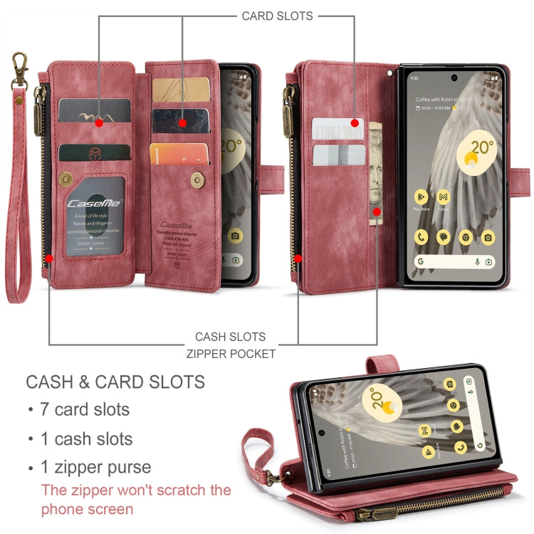 For Google Pixel Fold CaseMe C30 Multifunctional Leather Phone Case(Red) - Google Cases by CaseMe | Online Shopping UK | buy2fix