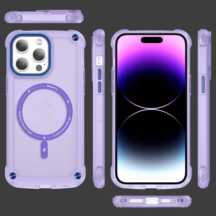 For iPhone 13 Pro Max Skin Feel TPU + PC MagSafe Magnetic Phone Case(Transparent Purple) - iPhone 13 Pro Max Cases by buy2fix | Online Shopping UK | buy2fix