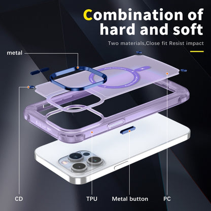 For iPhone 13 Skin Feel TPU + PC MagSafe Magnetic Phone Case(Transparent Purple) - iPhone 13 Cases by buy2fix | Online Shopping UK | buy2fix