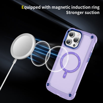 For iPhone 13 Skin Feel TPU + PC MagSafe Magnetic Phone Case(Transparent Purple) - iPhone 13 Cases by buy2fix | Online Shopping UK | buy2fix