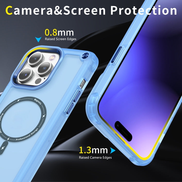 For iPhone 16 Pro Max Skin Feel TPU + PC MagSafe Magnetic Phone Case(Transparent Blue) - iPhone 16 Pro Max Cases by buy2fix | Online Shopping UK | buy2fix