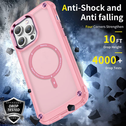 For iPhone 16 Pro Skin Feel TPU + PC MagSafe Magnetic Phone Case(Transparent Pink) - iPhone 16 Pro Cases by buy2fix | Online Shopping UK | buy2fix