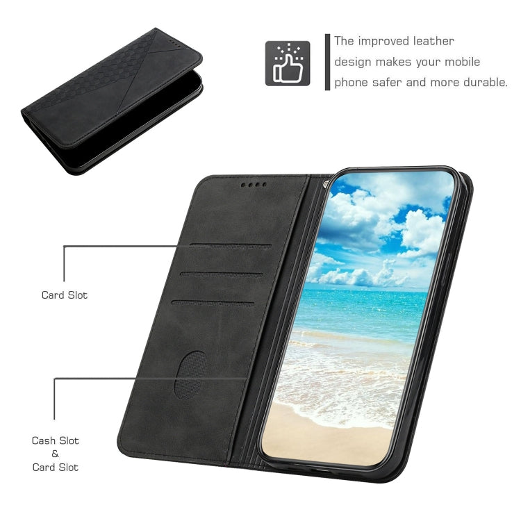 For Xiaomi Redmi K70 / K70 Pro Diamond Splicing Skin Feel Magnetic Leather Phone Case(Black) - K70 Pro Cases by buy2fix | Online Shopping UK | buy2fix