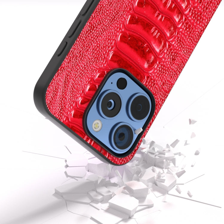 For iPhone 16 Pro Max ABEEL Genuine Leather Weilai Series Phone Case(Red) - iPhone 16 Pro Max Cases by buy2fix | Online Shopping UK | buy2fix