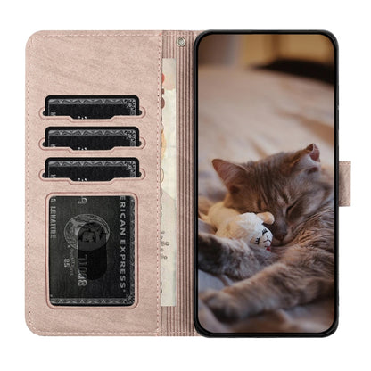 For iPhone 16 Plus Cat Embossing Pattern Leather Phone Case with Lanyard(Grey) - iPhone 16 Plus Cases by buy2fix | Online Shopping UK | buy2fix