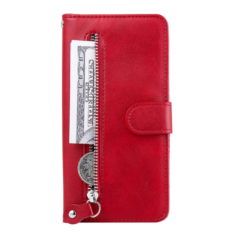 For iPhone 16 Pro Max Fashion Calf Texture Zipper Leather Phone Case(Red) - iPhone 16 Pro Max Cases by buy2fix | Online Shopping UK | buy2fix