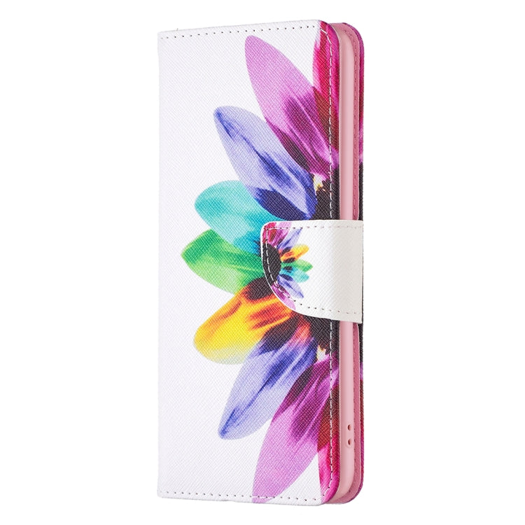 For iPhone 16 Pro Max Colored Drawing Pattern Leather Phone Case(Sun Flower) - iPhone 16 Pro Max Cases by buy2fix | Online Shopping UK | buy2fix