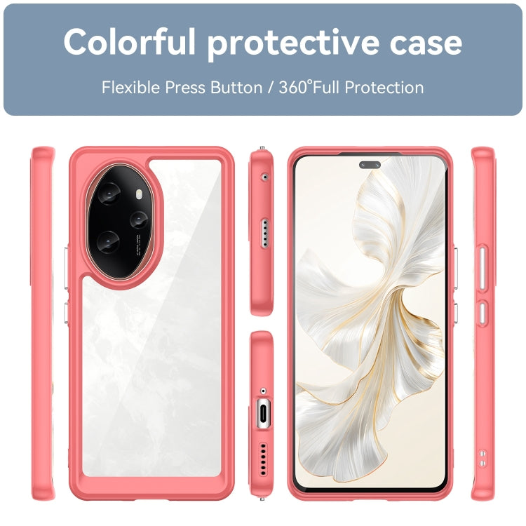 For Honor 100 Pro Colorful Series Acrylic Hybrid TPU Phone Case(Red) - Honor Cases by buy2fix | Online Shopping UK | buy2fix