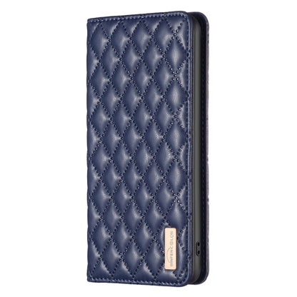 For iPhone 16 Pro Diamond Lattice Magnetic Leather Flip Phone Case(Blue) - iPhone 16 Pro Cases by buy2fix | Online Shopping UK | buy2fix