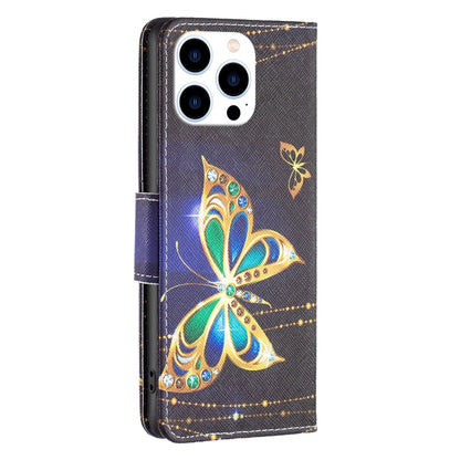 For iPhone 16 Pro Max Colored Drawing Pattern Flip Leather Phone Case(Big Butterfly) - iPhone 16 Pro Max Cases by buy2fix | Online Shopping UK | buy2fix