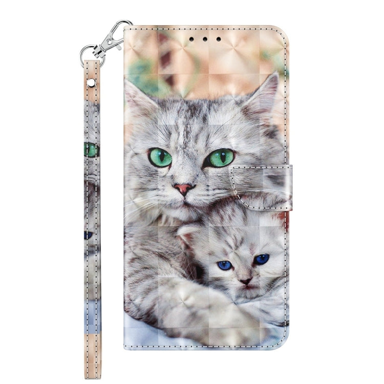 For Google Pixel 9 Pro 3D Painted Pattern Leather Phone Case(Two Loving Cats) - Google Cases by buy2fix | Online Shopping UK | buy2fix