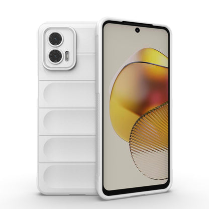 For Motorola Moto G73 5G Magic Shield TPU + Flannel Phone Case(White) - Motorola Cases by buy2fix | Online Shopping UK | buy2fix