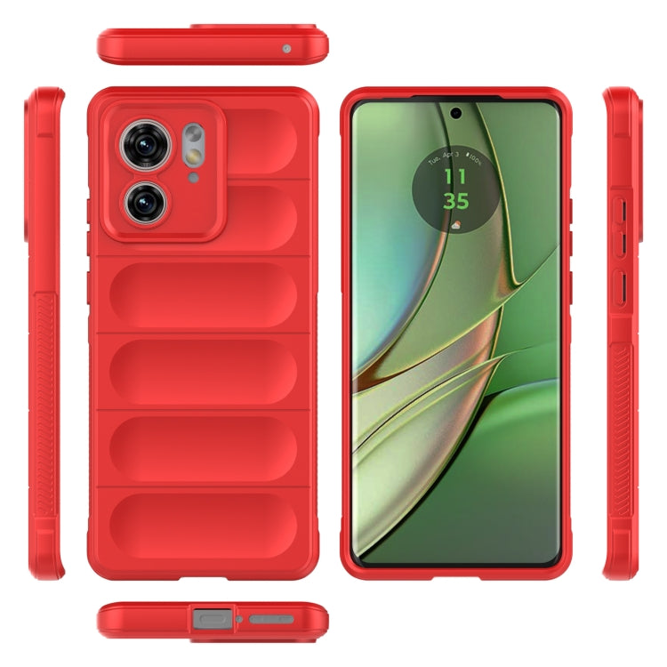 For Motorola Edge 40 5G Magic Shield TPU + Flannel Phone Case(Wine Red) - Motorola Cases by buy2fix | Online Shopping UK | buy2fix