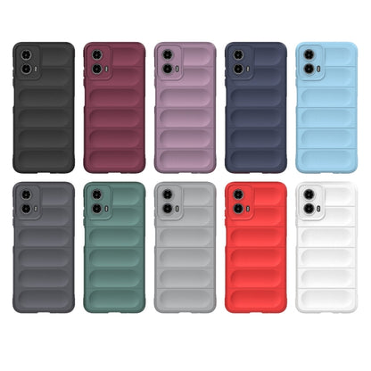 For Motorola Moto G34 5G Magic Shield TPU + Flannel Phone Case(Dark Blue) - Motorola Cases by buy2fix | Online Shopping UK | buy2fix