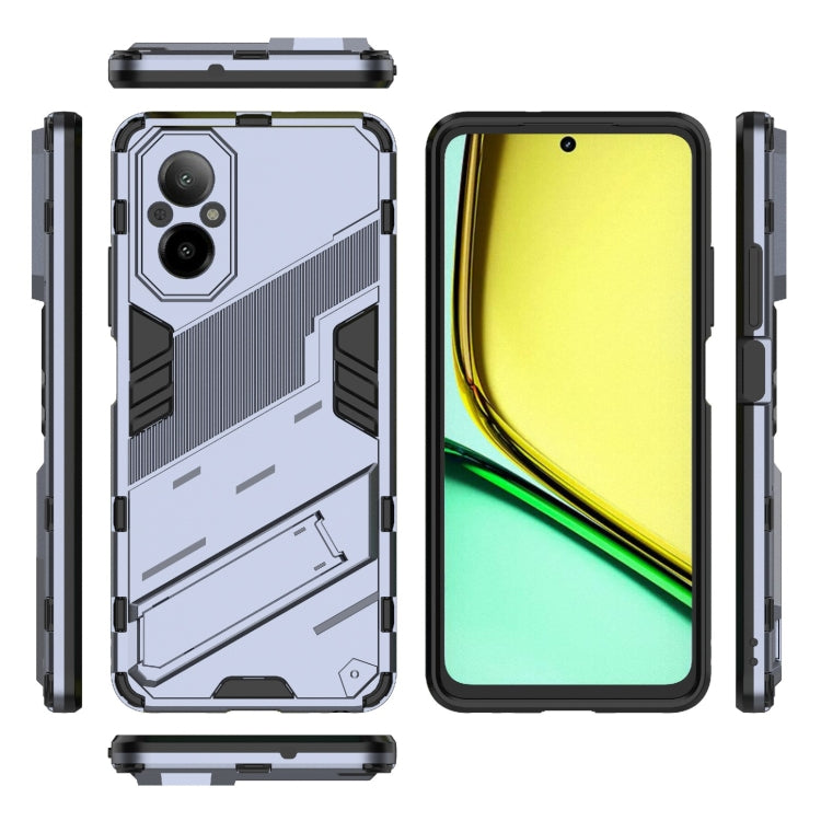 For Realme C67 4G Global Punk Armor 2 in 1 PC + TPU Phone Case with Holder(Grey) - Realme Cases by buy2fix | Online Shopping UK | buy2fix