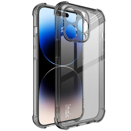 For iPhone 15 Pro imak Shockproof Airbag TPU Phone Case(Transparent Black) - iPhone 15 Pro Cases by imak | Online Shopping UK | buy2fix