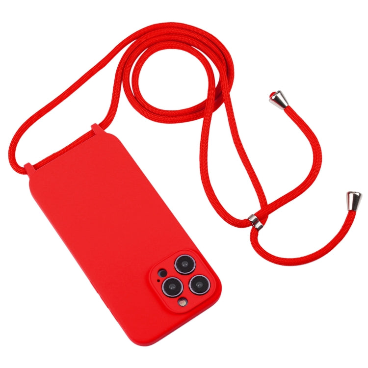 For iPhone 16 Crossbody Lanyard Liquid Silicone Case(Red) - iPhone 16 Cases by buy2fix | Online Shopping UK | buy2fix