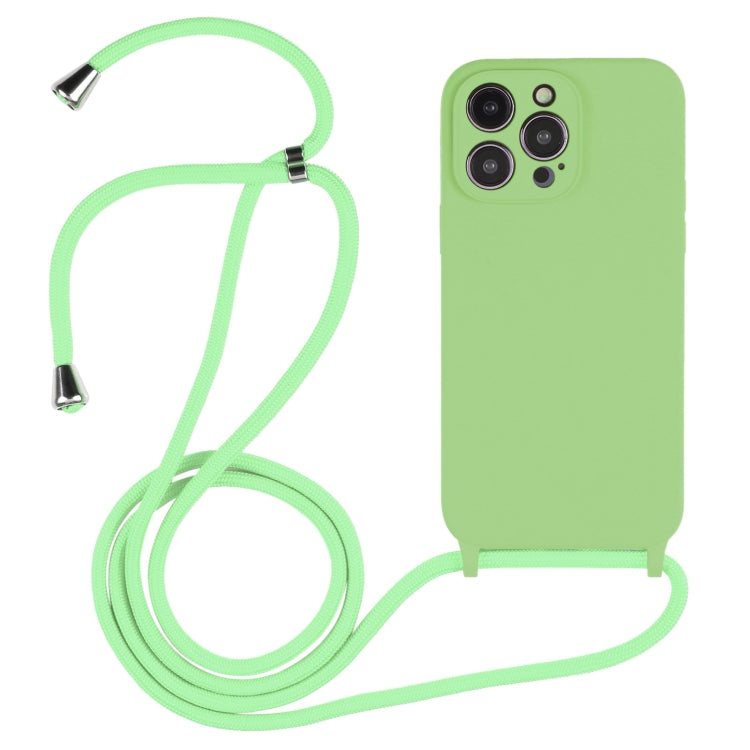 For iPhone 16 Pro Max Crossbody Lanyard Liquid Silicone Case(Matcha Green) - iPhone 16 Pro Max Cases by buy2fix | Online Shopping UK | buy2fix