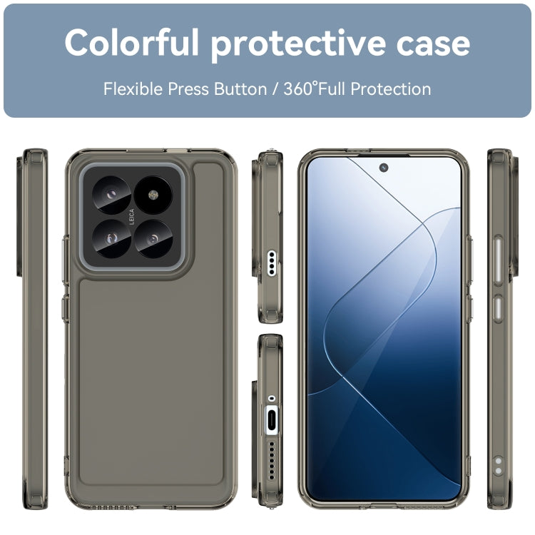 For Xiaomi 14 Pro Candy Series TPU Phone Case(Transparent Grey) - 14 Pro Cases by buy2fix | Online Shopping UK | buy2fix