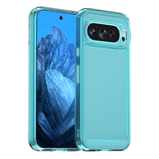 For Google Pixel 9 Candy Series TPU Phone Case(Transparent Blue) - Google Cases by buy2fix | Online Shopping UK | buy2fix