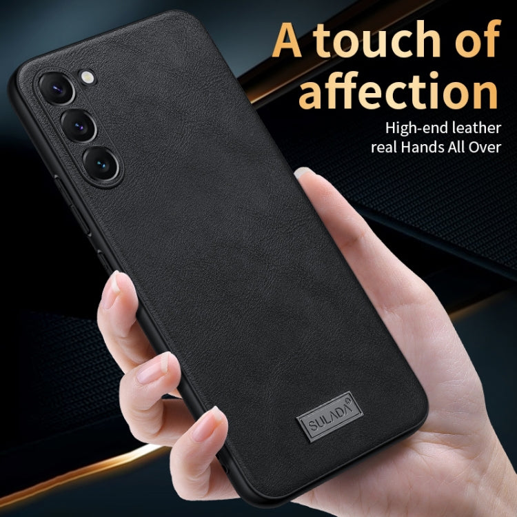 For Samsung Galaxy S23+ 5G SULADA Shockproof TPU Hybrid Handmade Leather Phone Case(Brown) - Galaxy S23+ 5G Cases by SULADA | Online Shopping UK | buy2fix