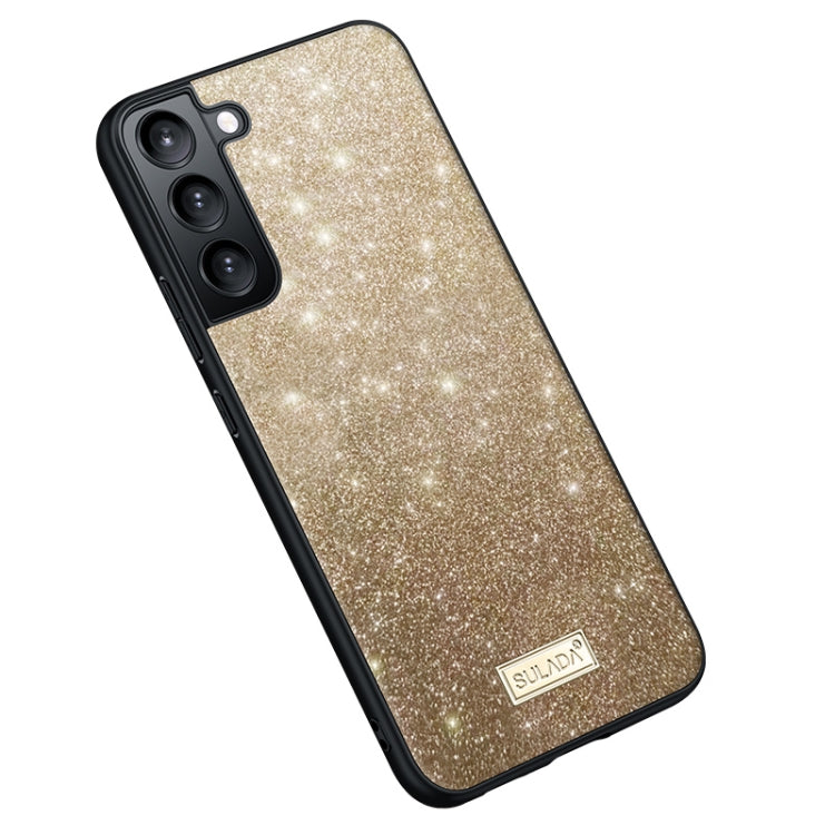 For Samsung Galaxy S24+ 5G SULADA Glittery TPU + Handmade Leather Phone Case(Gold) - Galaxy S24+ 5G Cases by SULADA | Online Shopping UK | buy2fix