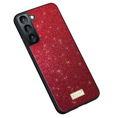 For Samsung Galaxy S24 5G SULADA Glittery TPU + Handmade Leather Phone Case(Red) - Galaxy S24 5G Cases by SULADA | Online Shopping UK | buy2fix