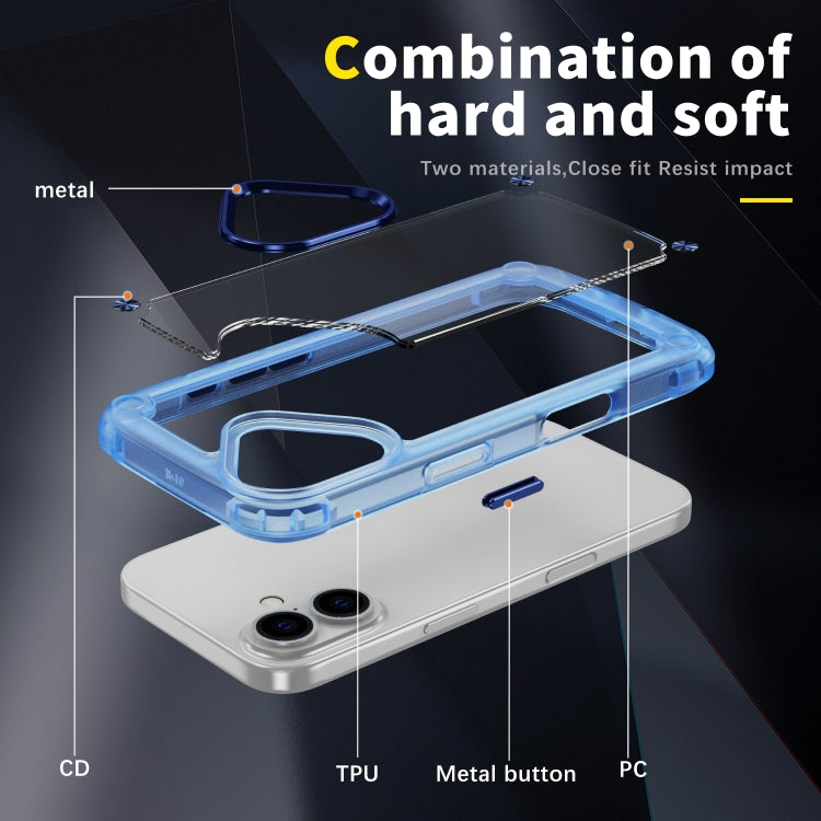 For iPhone 16 Skin Feel TPU + PC Phone Case(Transparent Blue) - iPhone 16 Cases by buy2fix | Online Shopping UK | buy2fix