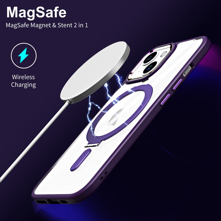 For iPhone 15 MagSafe Magnetic Invisible Holder Phone Case(Black) - iPhone 15 Cases by buy2fix | Online Shopping UK | buy2fix