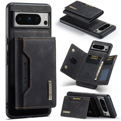 For Google Pixel 8 Pro DG.MING M2 Series 3-Fold Multi Card Bag + Magnetic Phone Case(Black) - Google Cases by DG.MING | Online Shopping UK | buy2fix