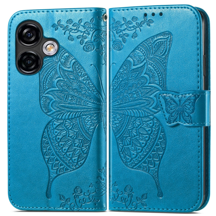 For Ulefone Note 16 Pro Butterfly Love Flower Embossed Leather Phone Case(Blue) - Ulefone Cases by buy2fix | Online Shopping UK | buy2fix