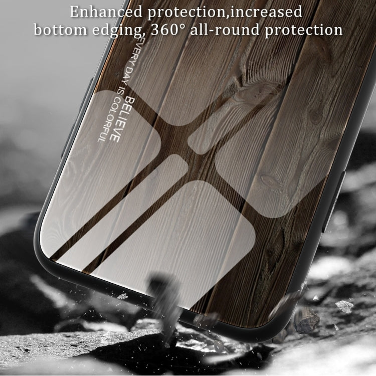 For iPhone 16 Pro Wood Grain Glass Phone Case(Light Brown) - iPhone 16 Pro Cases by buy2fix | Online Shopping UK | buy2fix