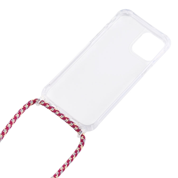 For iPhone 16 Pro Transparent Acrylic Airbag Shockproof Phone Protective Case with Lanyard(White Grey Fine Lines) - iPhone 16 Pro Cases by buy2fix | Online Shopping UK | buy2fix