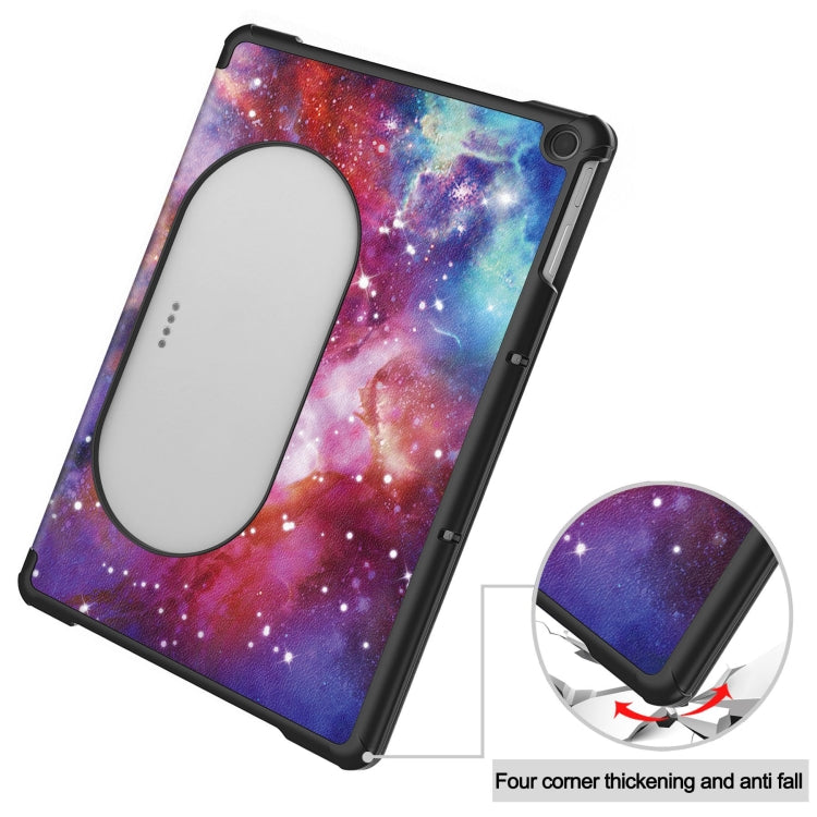 For Google Pixel Tablet Custer Painted 3-Fold Holder Smart Leather Tablet Case(Milky Way Nebula) - Google by buy2fix | Online Shopping UK | buy2fix