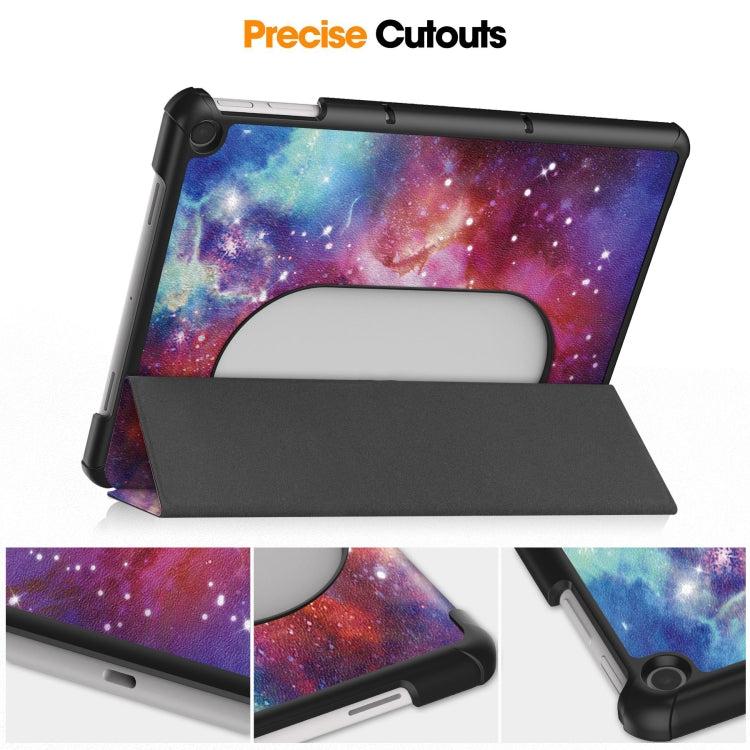 For Google Pixel Tablet Custer Painted 3-Fold Holder Smart Leather Tablet Case(Milky Way Nebula) - Google by buy2fix | Online Shopping UK | buy2fix