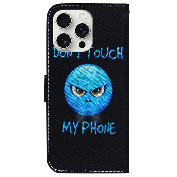 For iPhone 16 Pro Coloured Drawing Flip Leather Phone Case(Anger) - iPhone 16 Pro Cases by buy2fix | Online Shopping UK | buy2fix