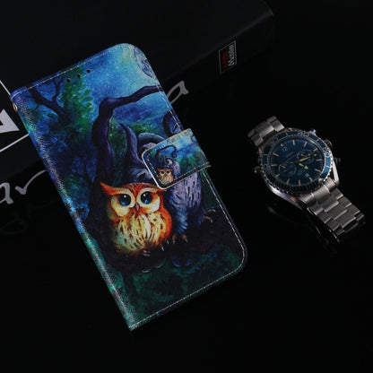For OPPO Reno11 Global Coloured Drawing Flip Leather Phone Case(Oil Painting Owl) - Reno11 Cases by buy2fix | Online Shopping UK | buy2fix