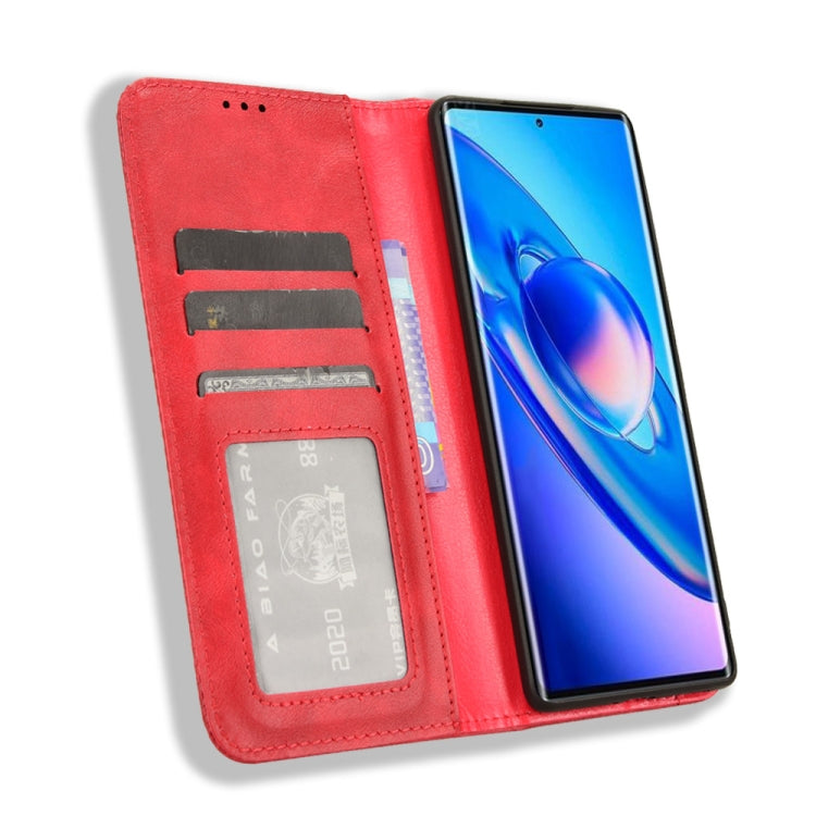 For Blackview A200 Pro Magnetic Buckle Retro Texture Leather Phone Case(Red) - More Brand by buy2fix | Online Shopping UK | buy2fix