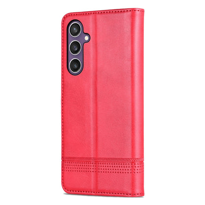 For Samsung Galaxy S24 5G AZNS Magnetic Calf Texture Flip Leather Phone Case(Red) - Galaxy S24 5G Cases by AZNS | Online Shopping UK | buy2fix