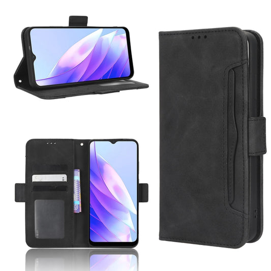 For Blackview A52 / A52 Pro Skin Feel Calf Texture Card Slots Leather Phone Case(Black) - More Brand by buy2fix | Online Shopping UK | buy2fix