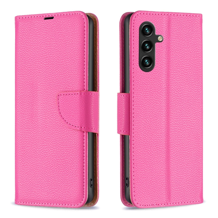 For Samsung Galaxy A15 Litchi Texture Pure Color Flip Leather Phone Case(Rose Red) - Galaxy Phone Cases by buy2fix | Online Shopping UK | buy2fix