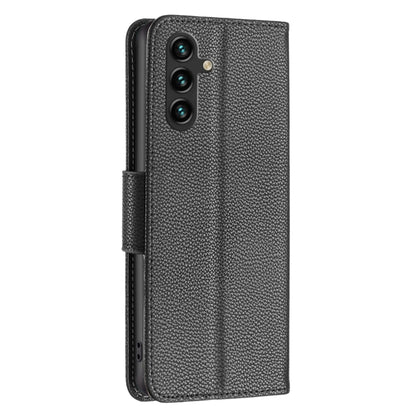 For Samsung Galaxy A35 Litchi Texture Pure Color Flip Leather Phone Case(Black) - Galaxy Phone Cases by buy2fix | Online Shopping UK | buy2fix