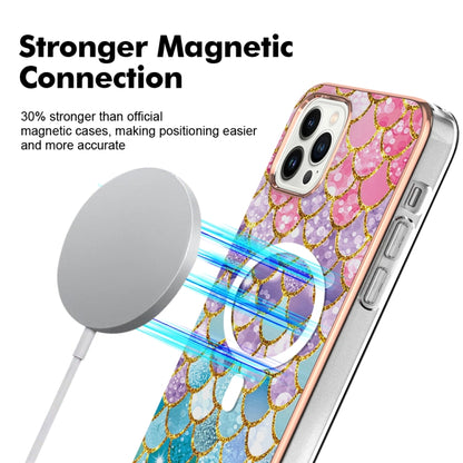 For iPhone 15 Pro Max Marble Pattern Dual-side IMD Magsafe TPU Phone Case(Colorful Scales) - iPhone 15 Pro Max Cases by buy2fix | Online Shopping UK | buy2fix