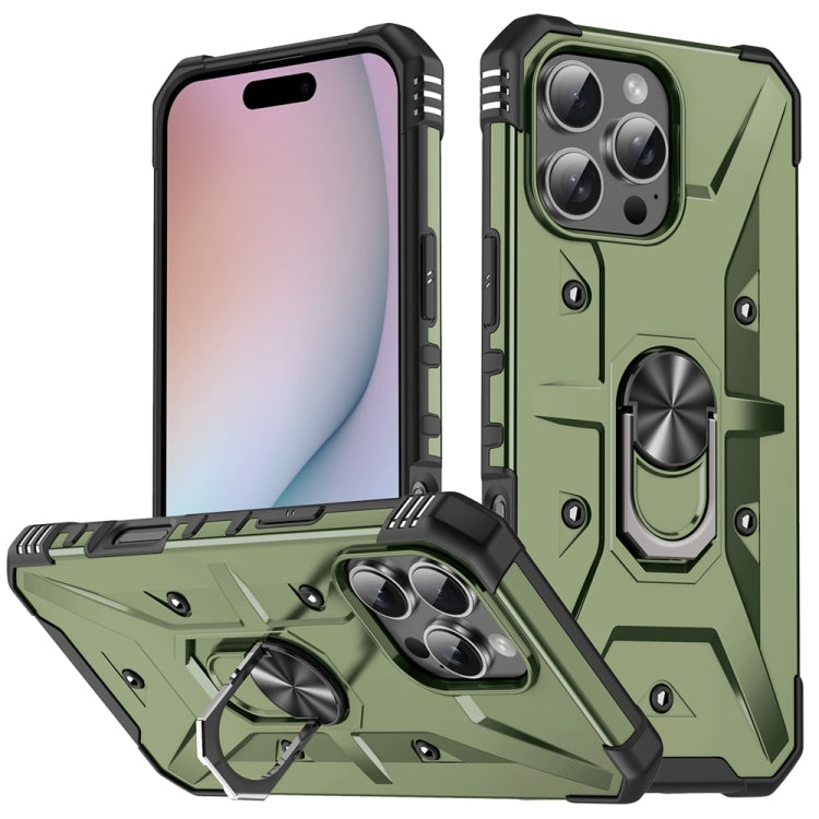 For iPhone 16 Pro Ring Holder Phone Case(Army Green) - iPhone 16 Pro Cases by buy2fix | Online Shopping UK | buy2fix