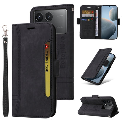 For Xiaomi Redmi K70 / K70 Pro 5G BETOPNICE Dual-side Buckle Leather Phone Case(Black) - Xiaomi Cases by BETOPNICE | Online Shopping UK | buy2fix