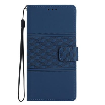 For iPhone 16 Pro Max Diamond Embossed Skin Feel Leather Phone Case(Dark Blue) - iPhone 16 Pro Max Cases by buy2fix | Online Shopping UK | buy2fix